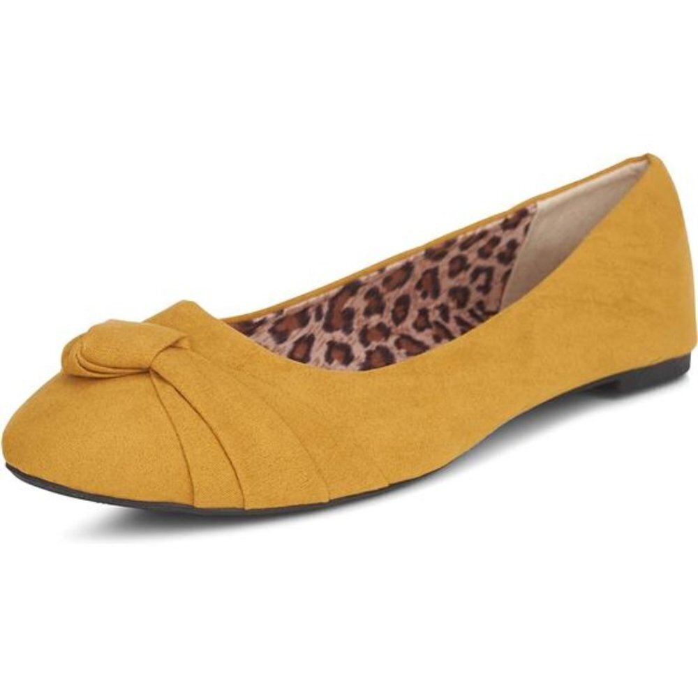 Yellow Knot Front Women's Ballet Flats | Comfortable Slip-On Shoes